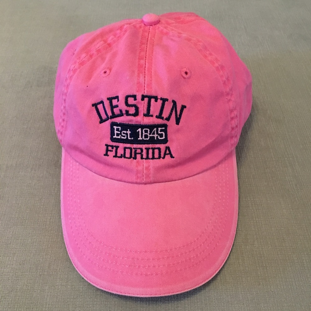 🏝 Destin, FL hot pink baseball cap all cotton by Anvil 💕🌸🏝💖🏖💞🌊